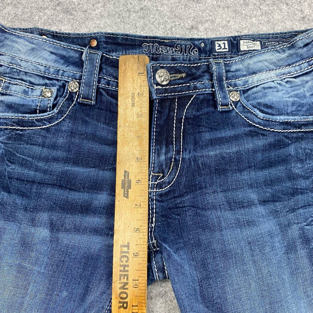 Miss Me Women's Straight Leg Jeans in Medium Blue Wash - Picture 16 of 16